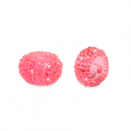 Abalorios de resina rondeles 10mm Rosa coral
