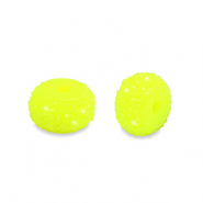 Abalorios de resina rondeles 10mm Amarillo ne&oacute;n