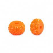 Abalorios de resina rondeles 6mm Naranja ne&oacute;n