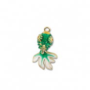 Colgantes de lat&oacute;n Eco-brass&reg; pez Dorado-verde-blanco