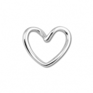 Fornituras Acero Inox entrepieza coraz&oacute;n Plateado