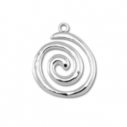 Colgantes Acero Inox espiral Plateado