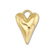 Colgantes Acero Inox corazón Dorado