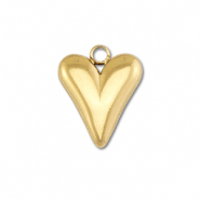 Colgantes Acero Inox corazón Dorado