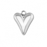 Colgantes Acero Inox corazón Plateado