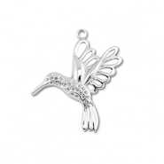 Colgantes Acero Inox colibrí Plateado