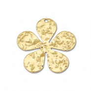 Colgantes Acero Inox flor Dorado