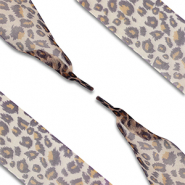Cord&oacute;n de zapato trendy de organza leopardo Marr&oacute;n chiaro-marr&oacute;n-negro