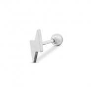 Piercing oreja Acero Inox rel&aacute;mpago Plateado