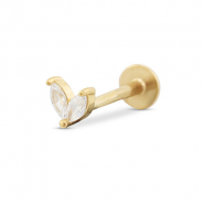 Piercing oreja Acero Inox hoja Dorado