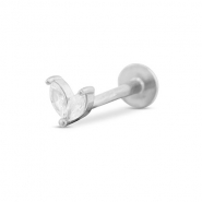 Piercing oreja Acero Inox hoja Plateado