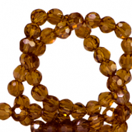 Abalorios faceteados redondos 4mm Marrón rojizo-revestimiento pearl shine