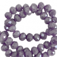 Abalorios faceteados disco 6x4 mm P&uacute;rpura Africano-revestimiento pearl shine