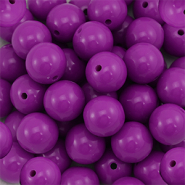 DQ Abalorios acr&iacute;licos 14 mm P&uacute;rpua magenta