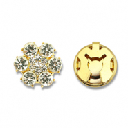 Cubrebotones de latón Eco-brass® zircón flor Dorado-cristal