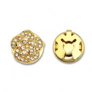 Cubrebotones de latón Eco-brass® zircón flor Dorado-cristal
