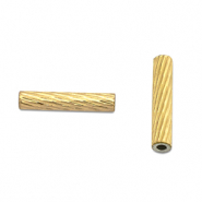 Abalorios Acero Inox tubo 10mm Dorado