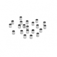 Abalorios Acero Inox chafas tubo 2mm Plateado