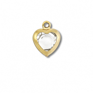 Colgantes Acero Inox coraz&oacute;n Dorado-transparente