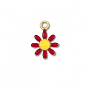 Colgantes Acero Inox flor Dorado-rojo oscuro-amarillo