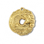 Colgantes Acero Inox dona con drag&oacute;n Dorado
