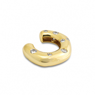 Pendientes ear cuff Acero Inox con zircón Dorado-cristal