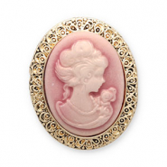 Broches Camafeo óvalo Dorado-rosa vintage