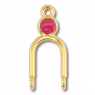Colgantes met&aacute;licos DQ entrepieza Dorado (sin n&iacute;quel)-magenta