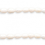 BQ Perlas de agua dulce grano de arroz 9x7-8mm Blanco natural