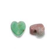 Piedras Naturales abalorios Cuarzo coraz&oacute;n Verde oscuro