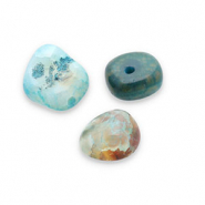 Piedras Naturales abalorios &Aacute;gata Azul multicolor