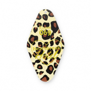 Colgantes llamativos leopardo "Heartbreak Hotel Room 069" Amarillo-marrón-negro