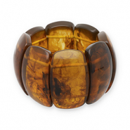 Pulseras de resina Transparente marrón ámbar