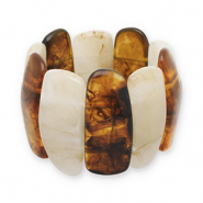 Pulseras de resina Transparente marrón ámbar-blancuzco-beige