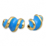 Abalorios Acero Inox espiral Dorado-azul