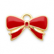 Colgantes Acero Inox lazo Dorado-rojo