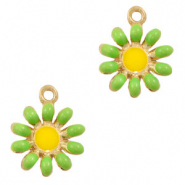 Colgantes met&aacute;licos Basic Quality flor Dorado-amarillo ocre-verde
