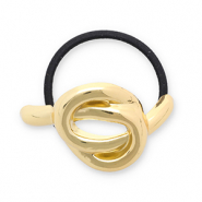 Accesorios para el pelo Coleteros para pelo con metálico nudo Dorado-negro