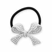 Accesorios para el pelo Coleteros para pelo con metálico lazo con strass Plateado-negro-transparente