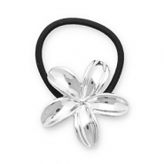 Accesorios para el pelo Coleteros para pelo con metálico flor Plateado-negro
