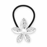 Accesorios para el pelo Coleteros para pelo con metálico flor con imitación de perla Plateado-negro-blanco