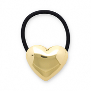 Accesorios para el pelo Coleteros para pelo con metálico corazón Dorado-negro