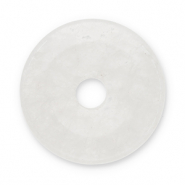 Colgantes de piedra natural Quarzo dona 16mm Transparente blanco