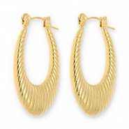 Pendientes Acero Inox criollas óvalo Dorado