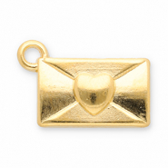 Colgantes met&aacute;licos DQ sobre con coraz&oacute;n Dorado (sin n&iacute;quel)