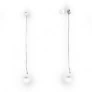 Pendientes Acero Inox con imitación de perlas Plateado