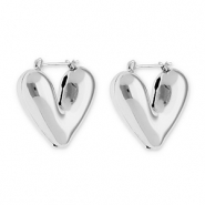Pendientes Acero Inox criollas corazón Plateado