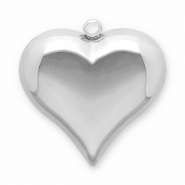Colgantes Acero Inox coraz&oacute;n Plateado
