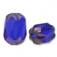 Abalorios Checos FPB óvalo 6x4mm Dark sapphire-bronze