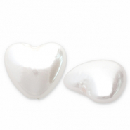 Imitaci&oacute;n de perlas de agua dulce coraz&oacute;n Blanco